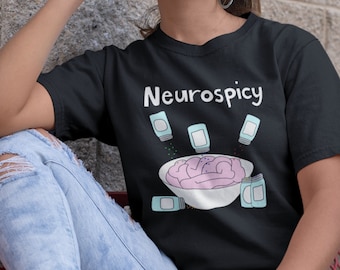 Camiseta Neurospicy Brain, Orgullo Autista con TDAH, Camiseta de Neurodiversidad