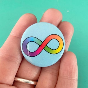 Autism pin, Autism infinity symbol, ADHD awareness, Neurospicy, Autistic badge clip, Neurodiversity pin, Autism button