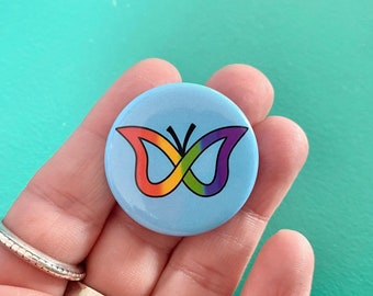 ADHD Awareness Pin, Neurodiversity Rainbow Butterfly, 1.25 inch