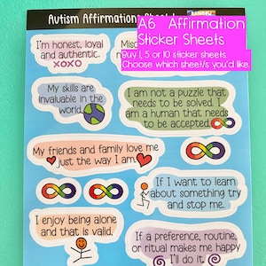 Adesivi per affermazioni sull&#39;autismo, adesivi ADHD, adesivo Neurodiverse, adesivo per disabilità, affermazioni terapeutiche, adesivo per l&#39;ansia, orgoglio per l&#39;autismo