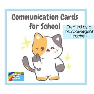 Communicatiekaarten katten voor school, kattenfoto's autisme, visuele communicatie, autistische communicatiekaarten, non-verbale communicatiekaarten