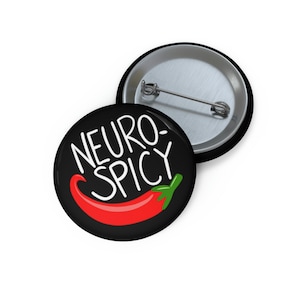 Neurospicy pin, Neurodiversity pin, Neurodivergent accessories, ADHD pin, Autism pins, Autistic badge clip, Autistic pin, Autistic pride,