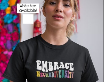Koszulka „Embrace Neurodiversity”, koszulka z akceptacją autyzmu, włączenie społeczne