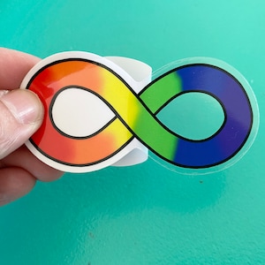 Autism infinity rainbow symbol sticker, ADHD sticker, Neurodiversity sticker, Neurodiverse sticker, Neurodivergent sticker, Dyslexia sticker