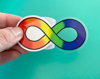 Rainbow Infinity Neurodiversity-klistermärke, Autism, ADHD