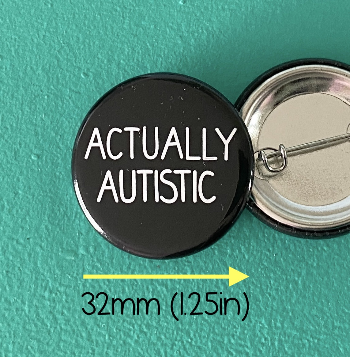Actually Autistic Badge Black White, Neurodiversity - Etsy