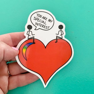 Sticker hyperfixation Saint-Valentin, cadeau fierté d'autisme TDAH