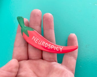 Neurospicy Chilli Magnet, Autistic ADHD Pride, Handmade Resin Art