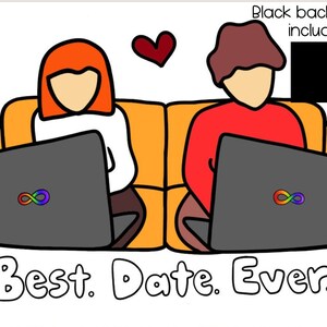 Autism png print, ASD print, Valentines Autism, Autism digital print, Autistic digital print, Autistic couple, Autistic png, Autism download