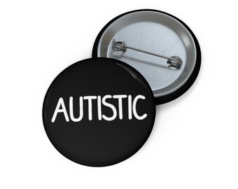 Autistic Pride Awareness Badge Black White (1.25 inch)