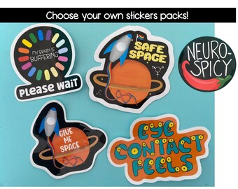 Paquete de pegatinas de neurodiversidad, pegatinas de TDAH y autismo