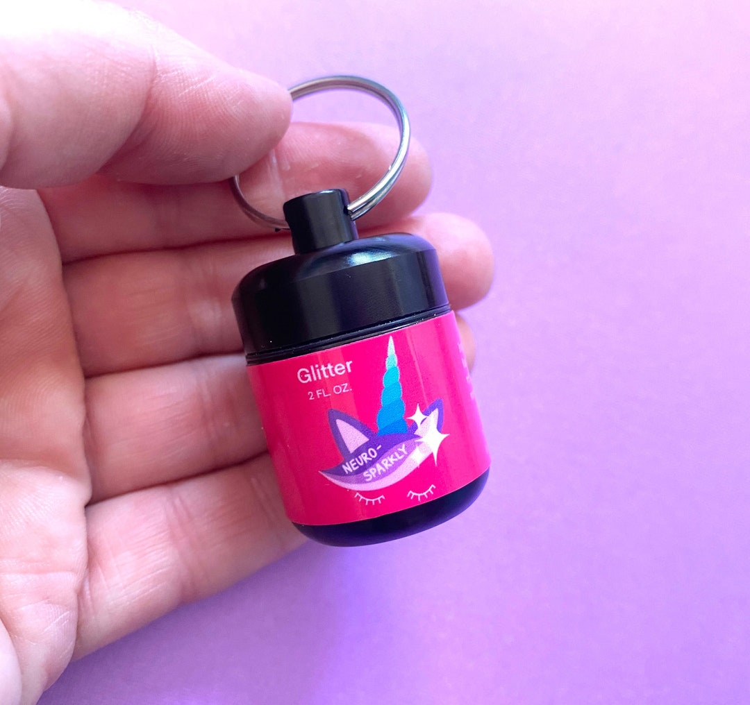 Pill Holder Keychain Neurosparkly Glitter Pill Keyring Metal Etsy Canada