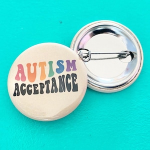 Autism Acceptance Pride Badge Rainbow (1.25 inch)