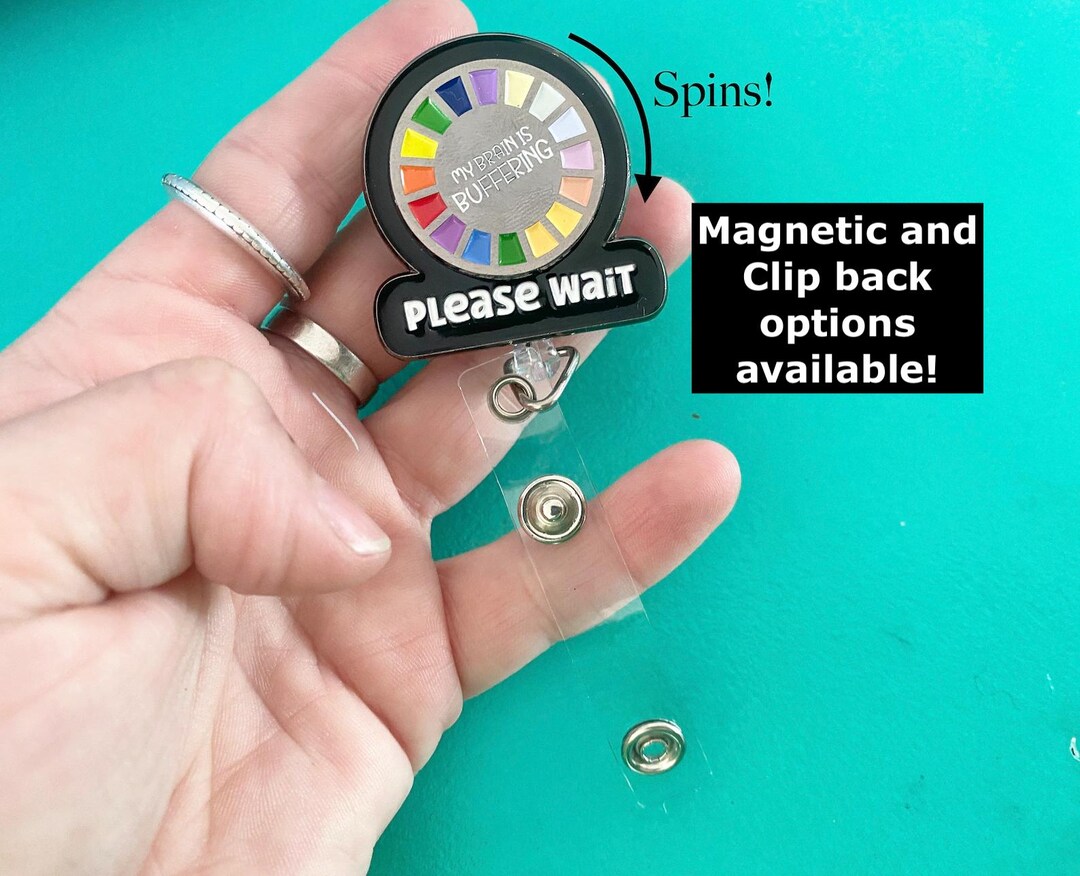 Brain is Buffering Fidget Spinner Badge Reel, Neurodiversity Awareness ...
