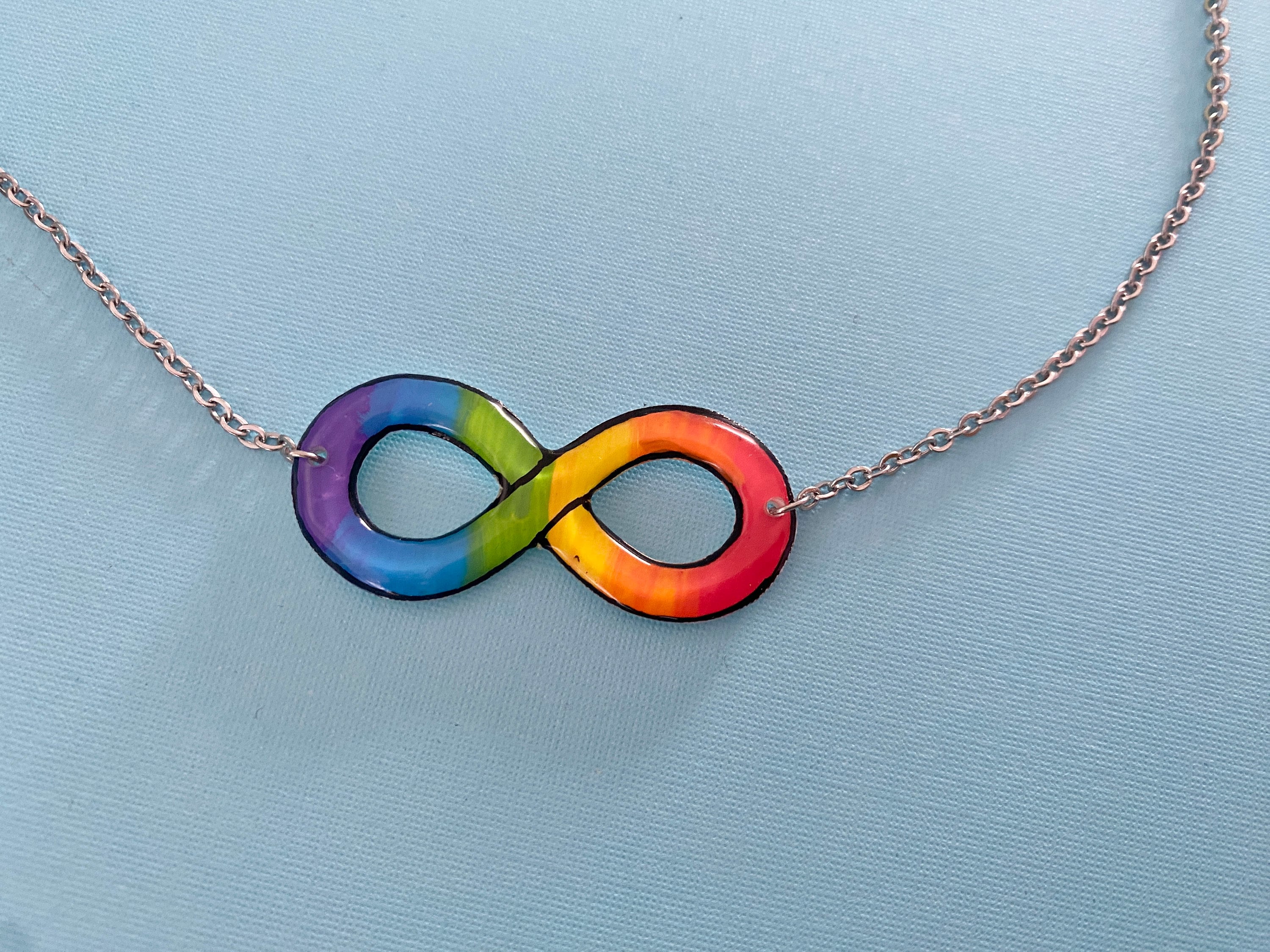 Rainbow Infinity Autism Necklace, Neurodiversity Pride Jewelry - Etsy