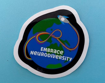 Embrace Neurodiversity sticker, ADHD sticker, Neurodiverse sticker, Diversity sticker, Autism stickers, Dyslexia sticker, Disability sticker
