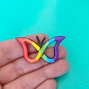 ADHD butterfly symbol pin, rainbow Infinity symbol, ADHD and proud jewelry, ADHD gifts awareness, neurodivergent, neurodiversity