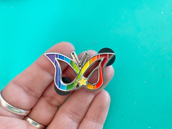 ADHD Pride Pin, Rainbow Butterfly Infinity Enamel Pin