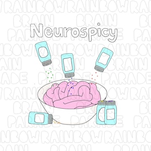 Neurospicy png file, Autism awareness png, ADHD png, Neurodiversity awareness,  Autistic png, Neurodiversity png, anxiety png