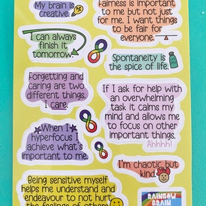 Autism Affirmations Sticker Sheet, Neurodiversity Pride - Etsy