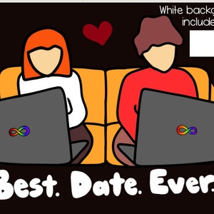 Autism png print,  ASD print, Valentines Autism, Autism digital print, Autistic digital print, Autistic couple, Autistic png, Autism dating