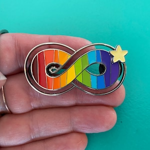 Neurodiversity rainbow infinity symbol pin, Autism acceptance month, ADHD pin, Neurodivergent, Mental health pin, Autism teacher, Autistic