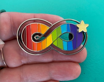 Neurodiversity rainbow infinity symbol pin, Autism acceptance month, ADHD pin, Neurodivergent, Mental health pin, Autism teacher, Autistic