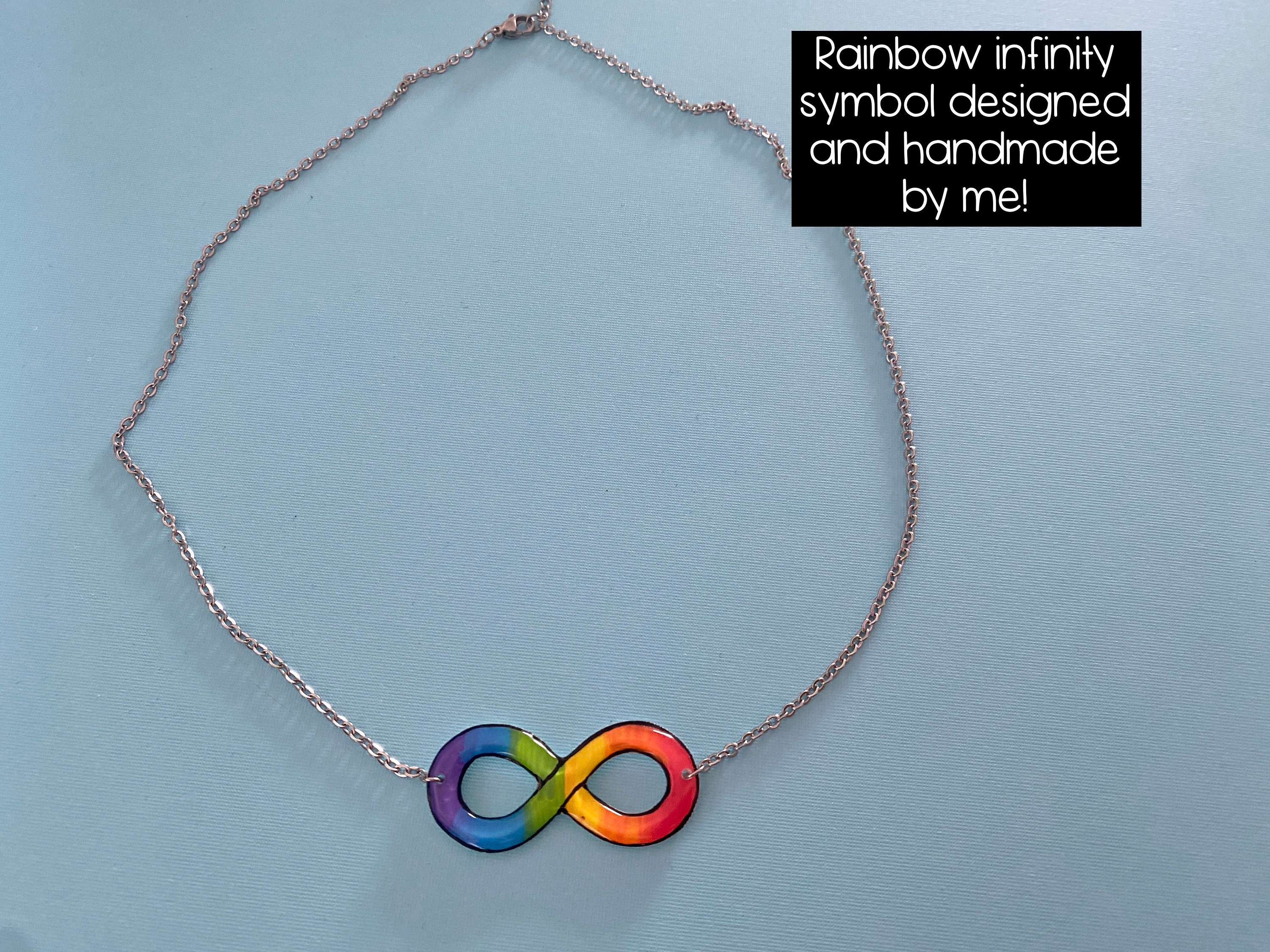 Rainbow Infinity Autism Necklace, Neurodiversity Pride Jewelry - Etsy