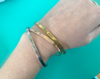 ADHD Reminder Cuff Bracelet, Affirmation Jewelry, Daily Self Note