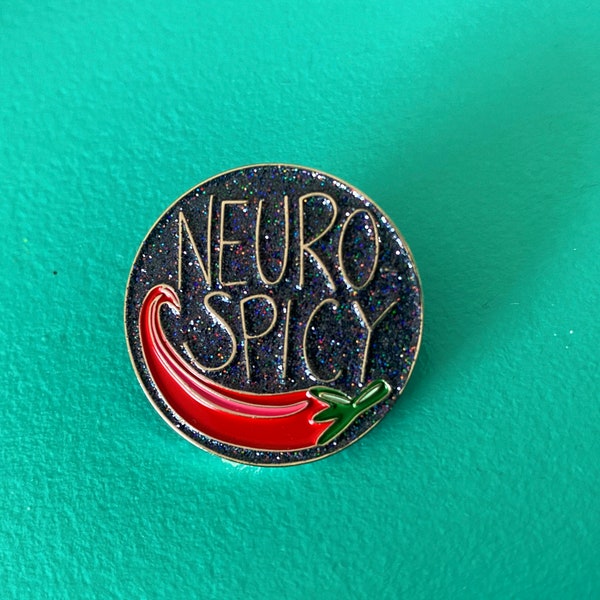 Neurospicy pin, Neurodiversity pin, Neurodivergent accessories, ADHD pin, Autism pin, Autistic pin, Autistic pride brooch, Mental health pin