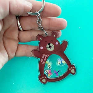 Anxiety shaker keychain toy, Calming butterfly stim toy animal keychain, Autism bear sensory keychain keyring designs, charm, ADHD fidget