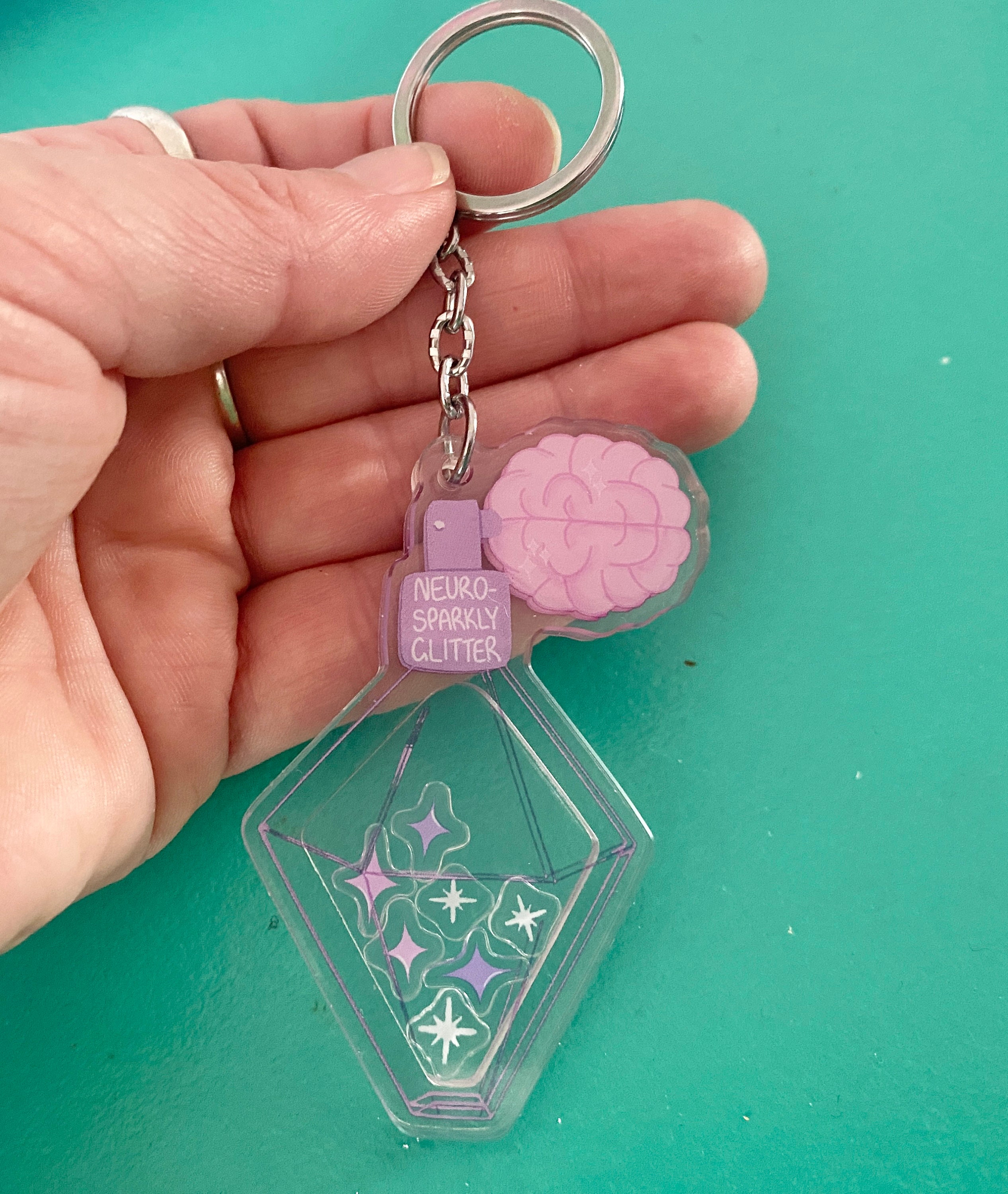 Shaker Keychain, Sensory Neurosparkly Keychain, Adult Fidget Toys
