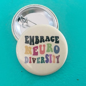 Embrace neurodiversity pin, Autism pin, Speech therapist, ADHD pin, Autism acceptance, Neurodivergent accessories, Autism button,