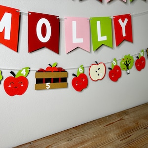 apple monthly photo banner - apple monthly milestone banner - apple birthday party - bushels of fun i&#39;m one birthday - apple of my eye
