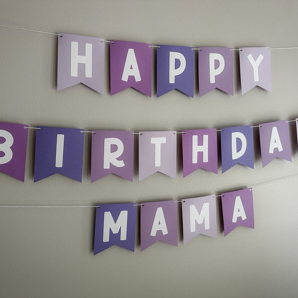 personalized birthday banner - purple birthday banner -  purple party banner - custom birthday banner - personalized party decor