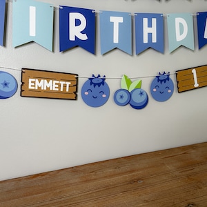 blueberry berry first birthday garland - custom blueberry birthday garland - berry first birthday party - blueberry birthday party