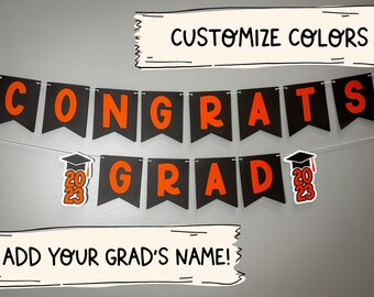 Personalized graduation banner - custom graduation banner - graduation party decor -  congrats grad banner - custom congrats banner