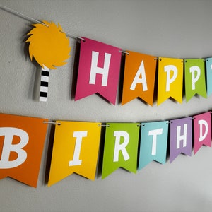 Lorax inspired banner - lorax birthday party - Lorax party decor - lorax birthday - Lorax banner - custom rainbow banner