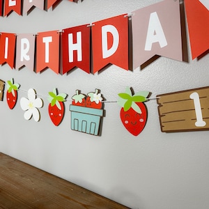 berry first birthday garland - custom strawberry birthday garland - berry first birthday party - sweet one birthday - berry sweet birthday