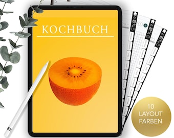 Digitales Kochbuch, Rezeptbuch, Digital Recipe Book, Goodnotes, IPad, Recipe Template, Recipe Planner, Rezepte Buch, deutsch, german