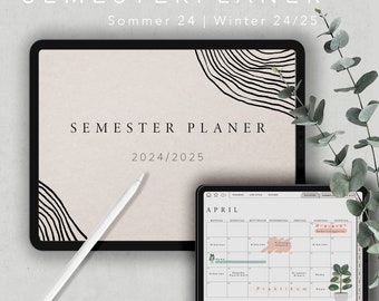 Digitaler Semesterplaner 2024/2025 · Studentenplaner iPad, GOODNOTES · Digitale Studienplaner, +3000 sticker in het Duits/Duits