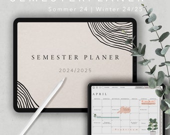 Digitaler Semesterplaner 2024/ 2025 · Studentenplaner iPad, GOODNOTES · Studienplaner digital, +3000 Sticker in Deutsch / German