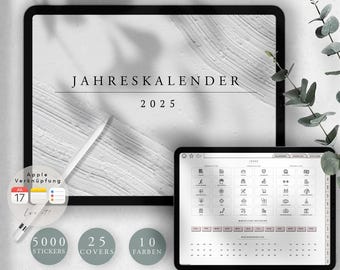 Digitaler Planer 2025 Deutsch / GOODNOTES Kalender / iPad Planner / Journal digital / +3000 digitale Sticker / Apple Verknüpfung