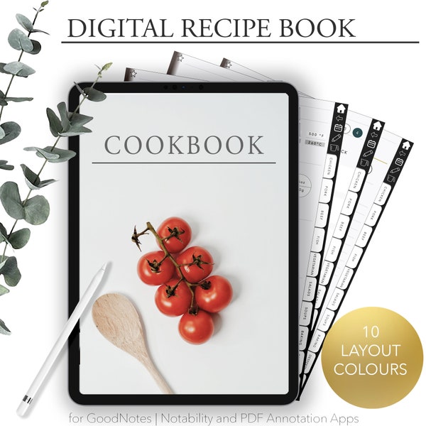 Digital Recipe Book, New Category, Goodnotes Recipes, Digital Planner for iPad, Notability Planner, Recipe Book Template, Recipe Planner