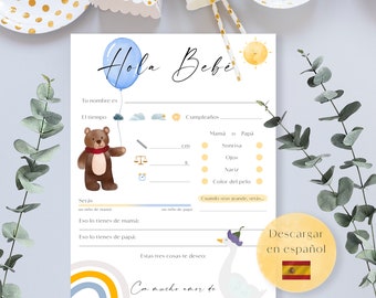 Tarjetas de consejos para bebés | Juego para Baby Shower | Tarjetas de deseos | Regalo für Babyparty | Adivavinanzas y deseos | Descarga