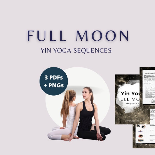 Full Moon Yoga Class Yin Yoga Sequence Full Moon Yoga Routine PDF Yoga Printable for Beginners and Teachers Yin Yoga Lesson & Home Practice