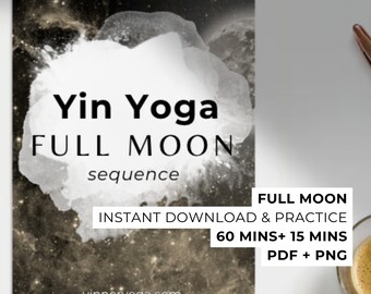 Full Moon Yoga Class Yin Yoga Sequence Full Moon Yoga Routine PDF Yoga Printable for Beginners and Teachers Yin Yoga Lesson & Home Practice