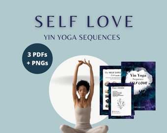 Yin Yoga Class for Self Love Yoga Sequence 60 + 15 min PDF Printable Lesson Easy Yin Yoga Asanas Guide