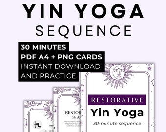 30 Minute Restorative Yin Yoga Class Yoga Sequence PDF Printable Yoga Routine for Restoration, Yoga Lesson Plan for Teachers Yoga at Home