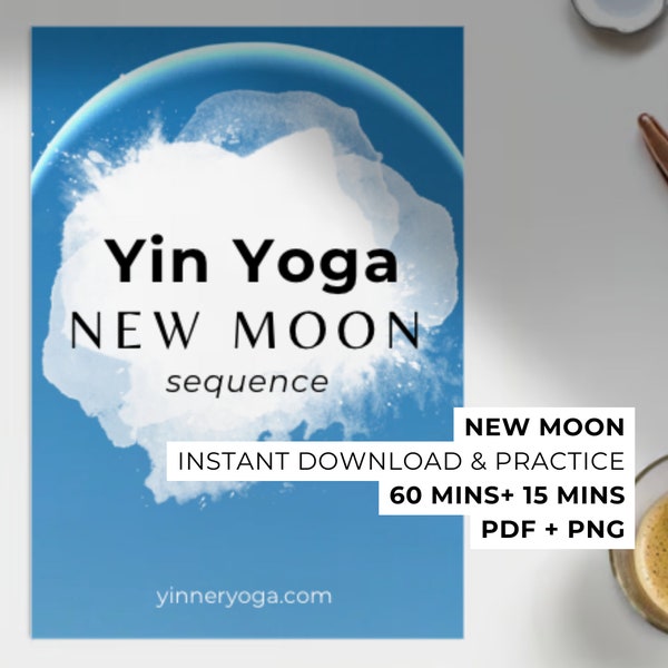 New Moon Yin Yoga Class PDF Yin Yoga Sequence Darkness & Renewal Yoga Printable for Beginners and Teachers Yin Yoga Lesson Home Practice